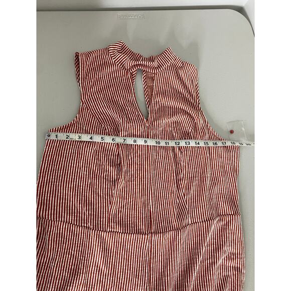 ModCloth For the Bliss of It Jumpsuit High Neck Wide Leg Preppy Red Stripes 2X - Picture 5 of 10